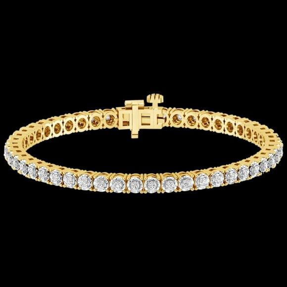 TENNIS BRACELETS 1 CARAT TW GENUINE DIAMOND CIRCLE LINK❗100% GUARANTEED❗️NEW - Picture 3 of 14